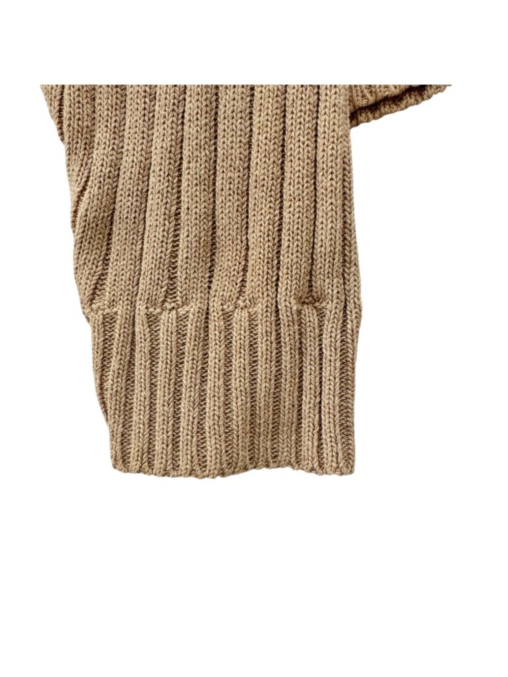 Vintage 90s Judd Heller Cropped Sweater L Tan Viscose Quiet Luxury Made in Franc - Picture 5 of 7